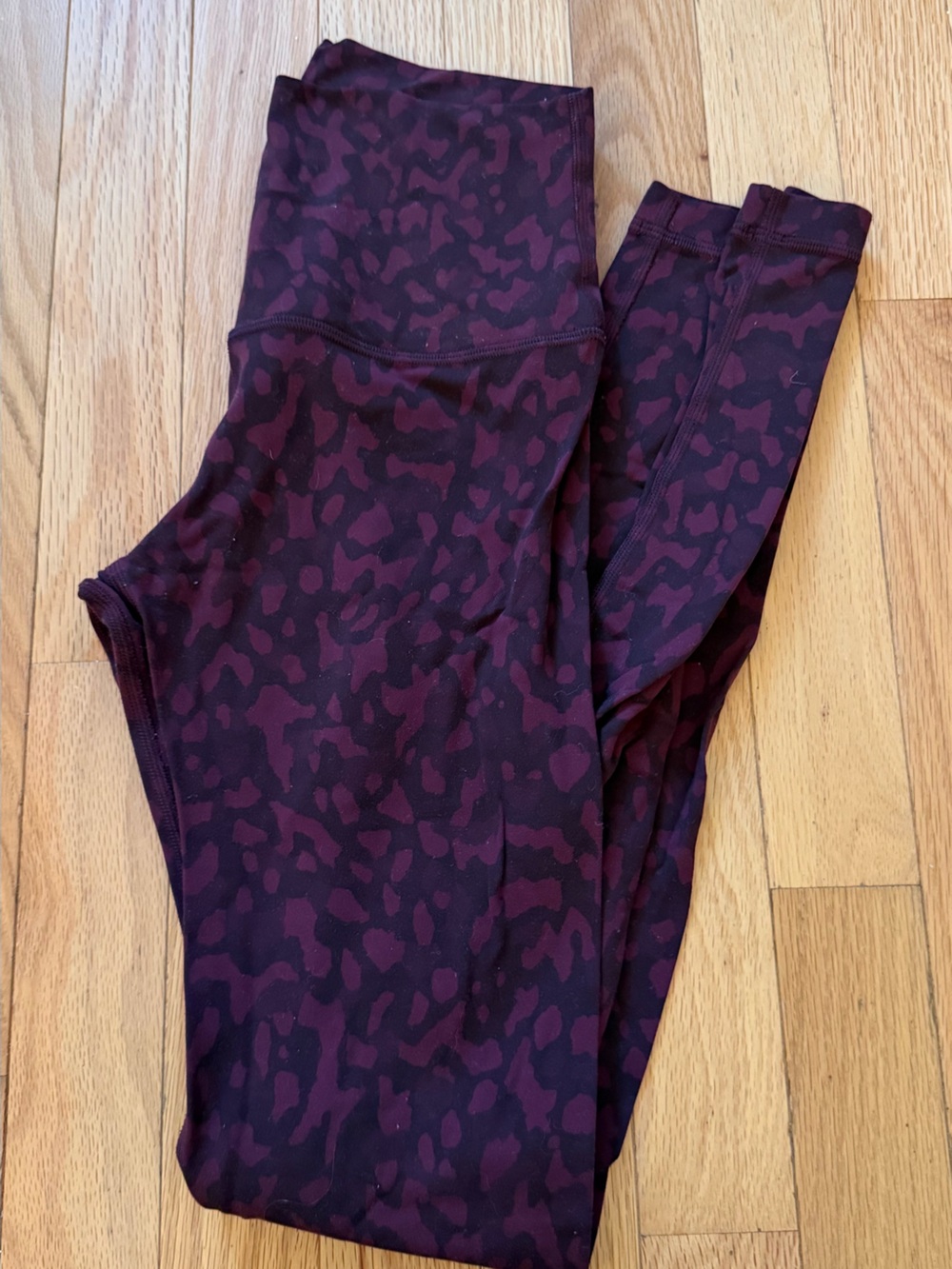 Maroon Leopard Print Leggings